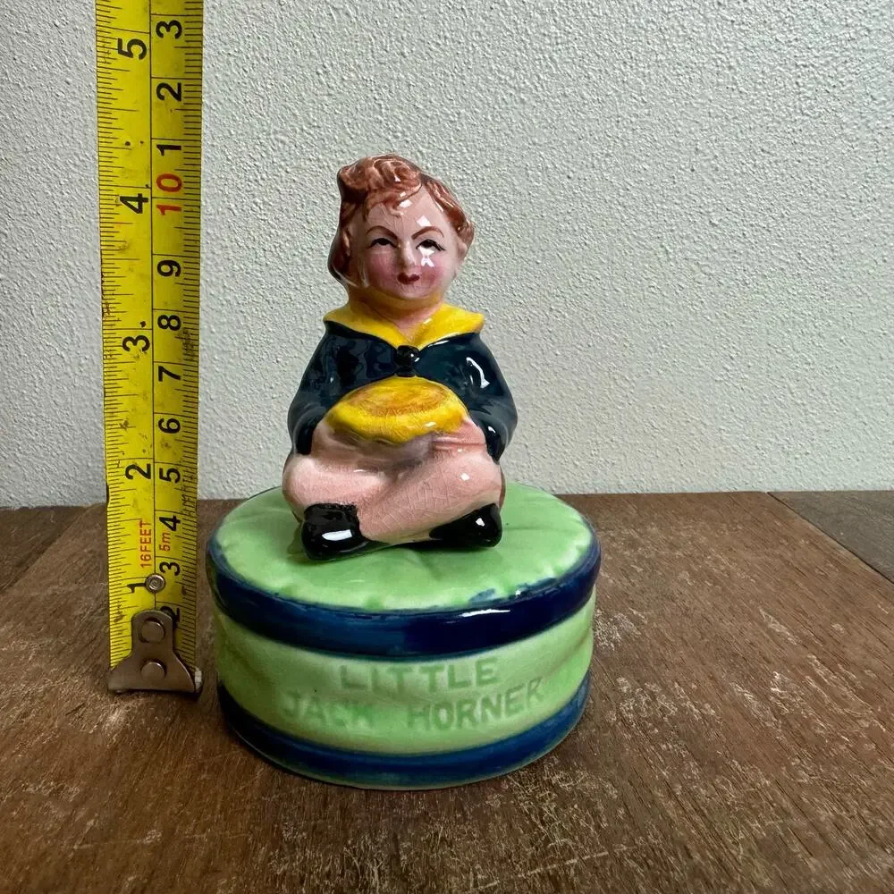 Vintage 50s Little‎ Jack Horner Nursery Rhyme Mother Goose Salt & Pepper Shaker